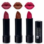 Krayons Cute Pop Matte Lipstick Waterproof Longlasting Shocking Pink Chocolate Mocha Pink Lips 3.5gm Each (Pack of 3)