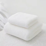 LINEAR Bath Towel/Towel/Microfiber Towel/Towels for Bath/Towel for Men/Bath Towel for Women/Hand Towel Set, 300 GSM (White, 70 * 140 cms, 35 * 75 cms)