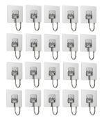ELITEHOME Wall Hooks, Magic Sticker Hooks, Sticky Hooks for Key, Keychains Set of 20 Hooks
