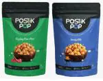 POSTiK pOp Roasted Phool Makhana (Fox Nuts) Anti-Oxidants, MSG Free, Gluten Free, Zero Trans Fat (SMOKY BBQ + SIZZLING PERRY PERRY, Combo Pack of 2)