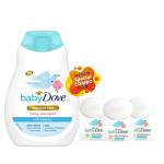 Baby Dove Baby Shampoo 200 ml, Mild No Tears Shampoo & Baby Dove Bar- 3 x 75 g (Combo Pack)