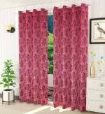JARS Collections Set of 2 Velvet floral suede Blackout Pink Long Door Curtains(4x8 ft)