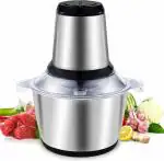 KATHIYAWADI Stainless Steel Electric Meat Grinders with Bowl Heavy for Kitchen Food Chopper | Vegetable Fruit Mixer Blender Chopper Juicer for Onion, Garlic Slicer Dicer, Fruit, Nuts Blender(2 LTR, 300W)