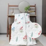 Urban Space 100% Cotton Blankets Double Bed, All Season Reversible AC Blanket Comforter, 3 Layered Quilted Dohar (High Gardern Red, 220 cm x 240 cm AC Blanket Double Bed)