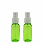 Harsh Pet Green Plastic Empty Refillable Reusable Mist Spray Bottle - 50 ml (Set of 2)