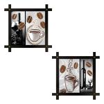PnF Wood 2 Hand-Crafted Decorative Style Frame With Photo Of Coffee Beans Each Size, 10 X 14 Inch