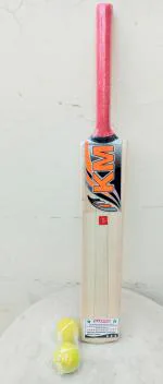 KSS Khelo Meerut Beige Cricket Bat Size 5 With 2 Ball Poplar Willow
