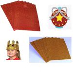 Lakeer Combo Pack A4 Golden Glitter Eva Foam Pack of 10 Sheets + A4 Red Glitter Eva Foam Pack of 10 Sheets 2 mm Scrapbooking, Craft Projects, Decorations, Multicolour
