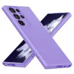 Rakulo Liquid Silicone Flexible with Camera Protection Soft Back Cover Case Samsung Galaxy S23 ultra (Lavander)