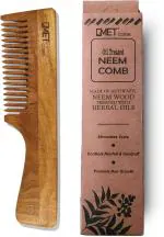gmet Kacchi Neem Comb Wooden Comb | Hair Growth, Hairfall, Dandruff Control | Hair Straightening, Frizz Control | Comb for Men, Women