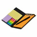 COI Desk Organizer, Notepad Memo Holder with Colorful Sticky Notes Stationery with Pen (Neon Orange)
