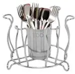 TDO Glass Holder for 6 Glasses Glass Stand Made Stainless Steel Glass stand for Kitchen Dining Table Glass Holder Round Glass and Spoon Organiser Kamal.