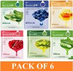 Rorec by Hchana Facial Mask to All Skin Types for Grenade Moistening, Smoothing, Deep Cleansing and Skin Brightening 180 ml (Pack of 6)