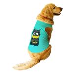 Ruse Aqua Green Cotton Basic Summer Dog T-Shirt Backup Security Printed Pets Crew Neck Half Sleeves Shirt For Dogs - M