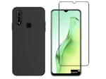 Shagya Oppo A31 Black Tpu Protective Sleek Back Cover Case With Tempered Glass (Set Of 2)