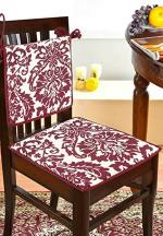 Home Heart Red And White Cotton Chair Pad, 16x16 inch