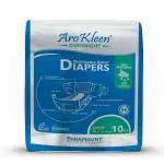 AroKleen 2X DUAL CORE DUAL POWER OVERNIGHT Adult Diapers Tape Style With Odour Lock & Anti-Bacterial High Absorbent ( ADL ) | Leak Guards | Dual Core Padding - LARGE ( L ) - WAIST SIZE: 101 - 150 CM ( 40