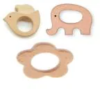 Enorme Organic Non Toxic Wooden Teethers For Babies ( Bird, Elephant & Star )