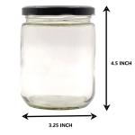 Farkraft Store Black Glass Jar with Metal Air Tight Lid (Pack of 6) l Ceramic jars l Glossy finish Jars l Designer Jars l Microwave proof l Latest design