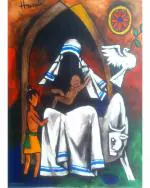 DECOR ADVENTURES Mother Teresa- Goddess of Peace by M.F. Husain Wall Painting 16 x 21 inch