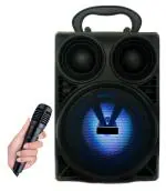 MUSIFY BRANDED WS-402 Wireless Speaker Led Disco Light subwoofer Sound System with DJ Light Carry Handle-Travel Speaker Support Bluetooth, FM Radio, USB, Micro SD Card Reader, AUX with [Free Mic] 15 W, 4