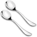 FANQEW Silver Stainless Steel Soup Spoon Set (Pack Of 2)