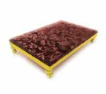 Shinde Exports Brown Wooden Meenakari Chowki Bajot Choki Chaurang Patla For Idols And Pooja Articles, 23 X 15 Cm