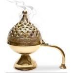 ROMJ Home Purifying Brass Dhuna Loban Cylindrical Burner Dhooni Dhoop Dani Dhuni Brass Incense Burner