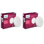 PHILIPS Rimless Full Glow 5-watt Round LED Surface Downlighter | Striker Surface Under Cabinet LED Light for Decoration | Warm White, Pack of 2