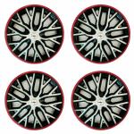 PRIGAN Innova Crysta Black Silver Red Wheel Cover 16