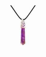 Reikved Pencil Chinese Cap Amethyst Stone Natural Healing Crystals And Stones Crystal Pendants Necklace (Pack Of 300)