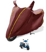 Auto Hub Waterproof Bike Cover Compatible with Honda Dio, Coated, Mirror Pocket, Belt Buckle Maroon