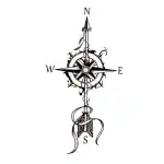 SIMPLY INKED Compass Temporary Tattoo, Designer Tattoo for all (Compass Tattoo)
