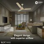 Orient Electric 1200 mm Jazz BLDC |motor with Remote ceiling fan for home| BLDC decorative ceiling fan with fluidic ring design | Saves up to 50% | 3-year warranty | Royal Manioca, pack 1