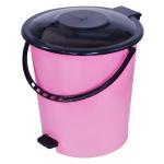 Kuber Industries Pedal Dustbin|Plastic Pedal Dustbin|Kitchen Waste Paper Bin|Dustbin For Bedroom|5 Liter Dustbin (Pink)