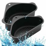 MIXCART Triangular Sponge Holder Basket,Plastic Sink Basket(Black Sink Basket Pack OF 2)
