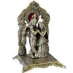 Silver Metal Singhasan Radha Krishna