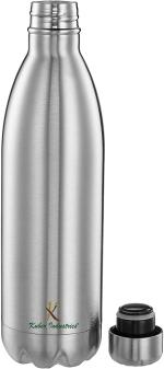 Kuber Industries Silver Stainless Steel Water Bottle - 1 L