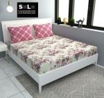 FLUFFANDFUR King Size Single bedsheet with Elastic Glace Cotton bedsheets fits Upto 8 inch Mattress for Single Bed with 2 Pillow Cover(36x78):