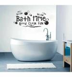 WOLPEP Multicolor Vinyl Bath Time with Quotes Wall Sticker