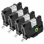 HAIDERY HARDWARE AUTM NineLeaf White Compatible for Brother P Touch PTD450 PT-D600 PT-D400 Label Maker Standard Laminated Tz Tze Label Tape (18mm x 8m) ( Pack of 4)