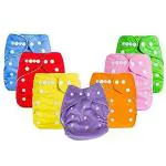 Crawl'in Multicolor Baby Premium Cotton Nappies Washable Reusable (0 - 6 M+ ) Set of 3