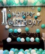 Festiko 1st Birthday Decorations Items For Boys, 16Inch Happy Birthday Letters Balloon Silver Alpha Foil Balloons Party Birthday Baby Boy Girl Kids, Silver Number 1 Foil Balloons