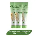 Paree Hair Removal Cream for Women | Enriched Natural Aloe Vera Extract & Shea Butter | Suitable for Legs, Arms, & Underarms | Non Toxic | Skin friendly | Pack of 3 (50g)