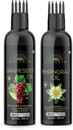 Desi Crew Grapeseed and Bhringraj Oil for Skin, Body and Hair Care 100 ml Each