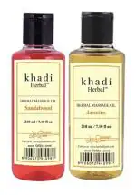 Swadeshi khadi herbal Massage oil Combo - Sandalwood & Jasmine 210ml ( Pack of 2)