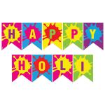 Festiko Happy Holi Banner (Design 2), Holi Banner for Holi Celebration, Holi Decorations, Colourful Banner for Holi Party (Set of 1)