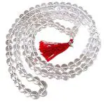 Feel Touch Mart Sphatik Quartz Gemstone Mala Bead Faceted Geometric Beads Mala