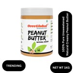OveeGlobal 100% Pure Unsweetened Natural Creamy Peanut Butter 1kg