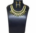 JAYA VISION ENTERPRISES Synthetic pearl & Olive color Glass beads Necklace